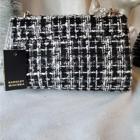 Badgley Mischka Tweed Textured Messenger Bag NWT - Picture 7 of 7